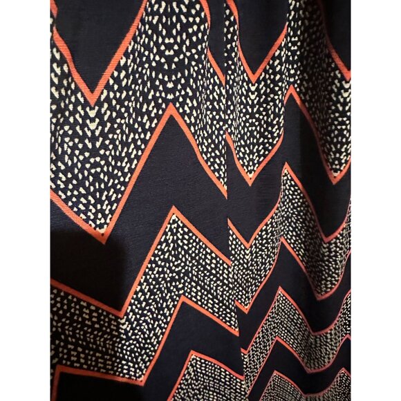 Chevron Maxi Dress NWT Size Small Navy Coral Pink White High Neck Sleeveless Sum - Picture 13 of 14